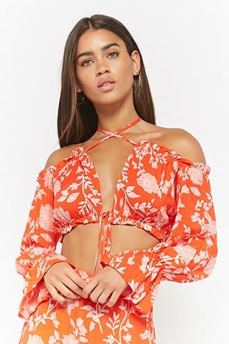 Forever21 Selfie Leslie Floral Crop Top