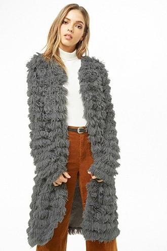 Forever21 Shaggy Faux Fur Longline Jacket