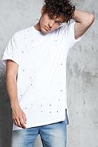 Forever21 Distressed Raw-cut Pocket Tee