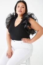Forever21 Plus Size Organza-sleeve Top