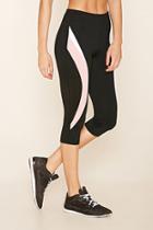 Forever21 Women's  Black & Pink Active Colorblock Leggings