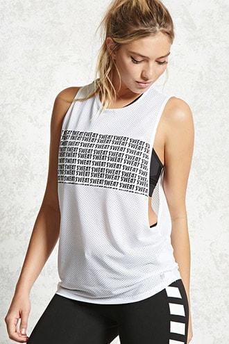 Forever21 Active Mesh Sweat Graphic Tank