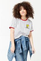 Forever21 Plus Size Striped Woodstock Graphic Ringer Tee
