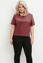 Forever21 Plus Faux Leather Top
