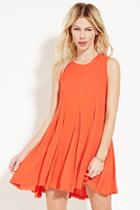 Forever21 Women's  Raw-cut Gauze Mini Dress