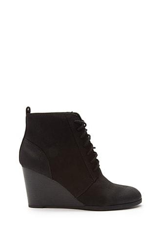 Forever21 Lace-up Wedge Booties