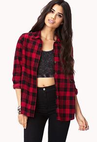 Forever21 Groovy Corduroy Plaid Shirt