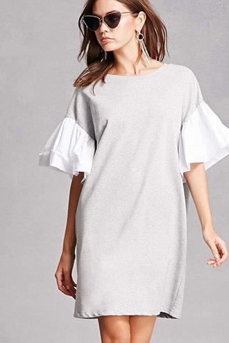 Forever21 Puff-sleeve Sweatshirt Dress