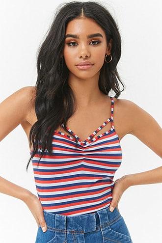 Forever21 Striped Caged Cami