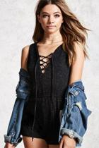 Forever21 Lace Lace-up Romper
