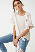 Forever21 Tie-hem Trumpet-sleeve Top