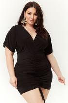 Forever21 Plus Size Surplice Ruched Mini Dress