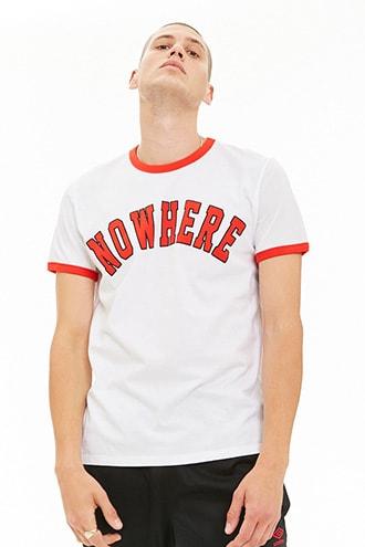 Forever21 Nowhere Graphic Ringer Tee