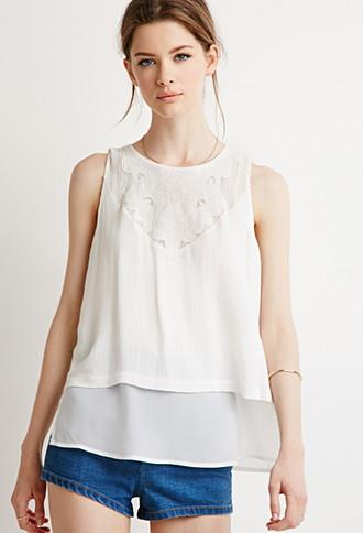 Love21 Button-back Layered Top
