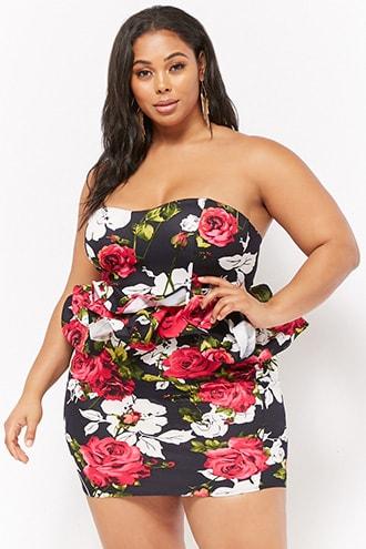Forever21 Plus Size Tiered-flounce Floral Print Dress