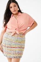 Forever21 Plus Size Multicolor Threaded Mini Skirt