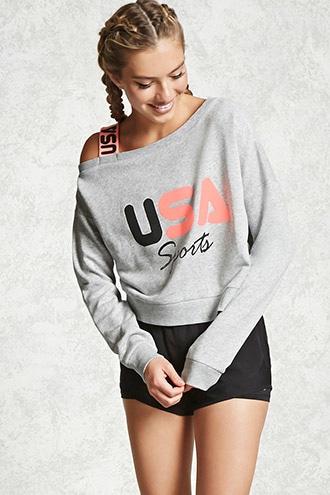 Forever21 Active Usa Sports Sweatshirt