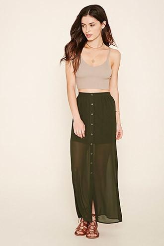 Forever21 Women's  Semi-sheer Maxi Skirt