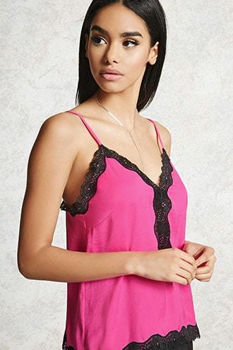 Forever21 Contemporary Lace Trim Cami