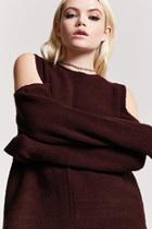 Forever21 High-low Open-shoulder Sweater