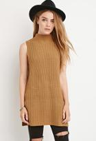 Forever21 Women's  Side-slit Mock Neck Sweater (camel)