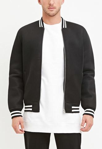 21 Men Mesh Bomber Jacket