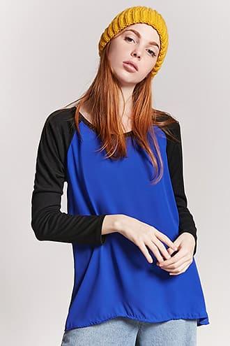 Forever21 Chiffon Raglan Tee