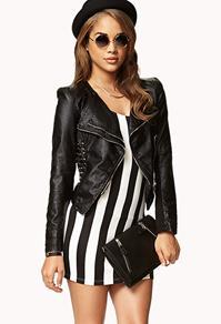Forever21 Studded Faux Leather Moto Jacket