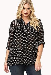 Forever21 Drop Waist Polka Dot Top