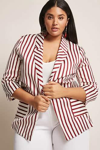 Forever21 Plus Size Stripe Blazer