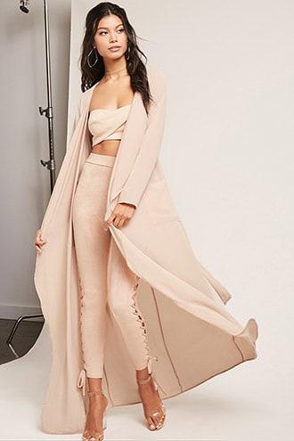 Forever21 Semi-sheer Belted Duster