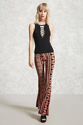 Forever21 Paisley Print Flared Pants