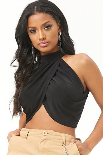 Forever21 Mock Neck Tulip Hem Top