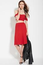 Love21 Women's  Red Contemporary A-line Skirt