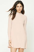 Forever21 Women's  Light Pink Marled Knit Swing Dress
