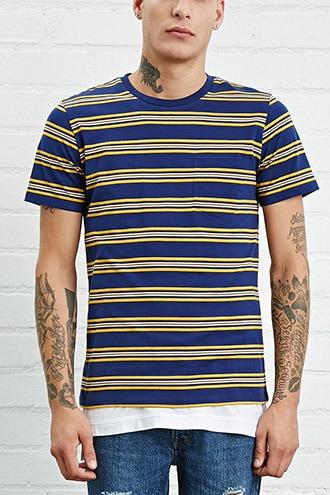 21 Men Men's  Stripe Pocket Tee