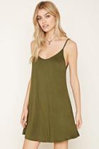 Forever21 Women's  Olive V-back Cami Mini Dress