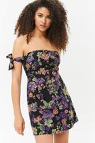 Forever21 Button-up Floral Strapless Dress
