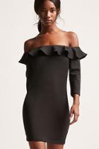 Forever21 Off-the-shoulder Flounce Bodycon Dress