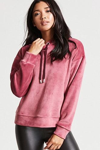 Forever21 Washed Velvet Hoodie