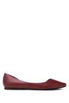 Forever21 Women's  Red Pointed Cutout-side Flats