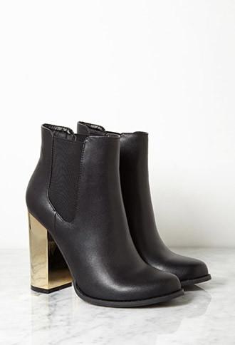 Forever21 Metallic Heel Chelsea Bootie