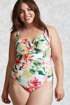Forever21 Plus Size Tropical Swimsuit