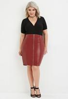 Forever21 Plus Women's  Plus Size Zipped Faux Leather Skirt