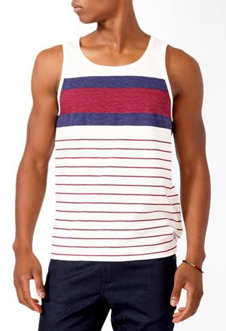 21 Men Graduated Stripe Tank