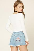 Forever21 Patch Graphic Denim Shorts