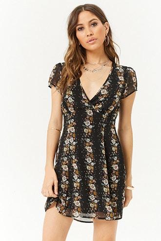 Forever21 Floral Print Chiffon Dress