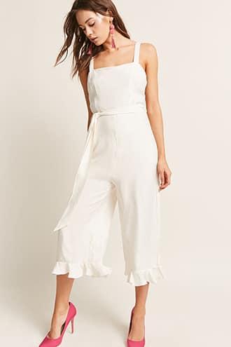 Forever21 Belted Wide-leg Jumpsuit