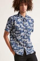 Forever21 In Gear Palm Tree Print Shirt