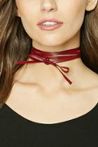 Forever21 Burgundy Layered Faux Leather Choker
